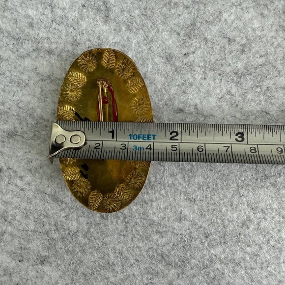 VTG Retro Flapper Face Brooch Hand-Painted Lady Pin Artist signed  Art Deco - Picture 3 of 11